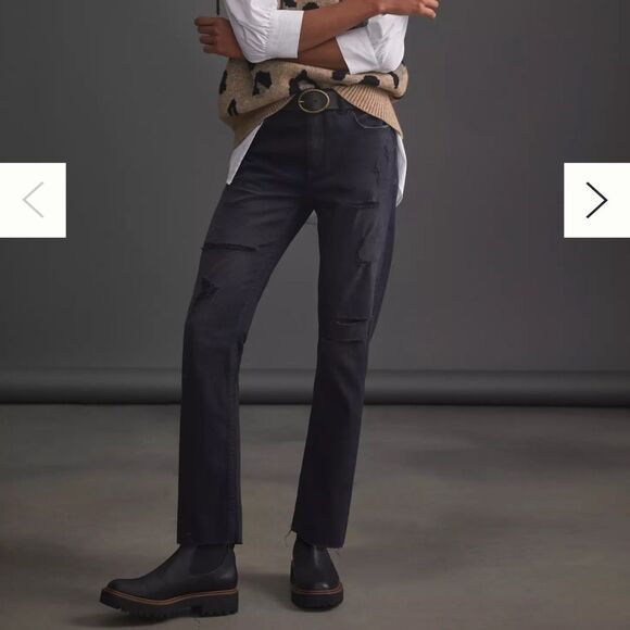 Anthropologie Pilcro The Heritage Boyfriend Jeans Black Women’s 27 - Picture 1 of 7